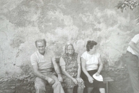 Husband, grandmother and Helena Matrasová (right), undated