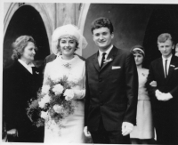 Wedding with Milena Kopalová in Jičín, April 10, 1965