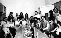 Celebration in the editorial office of Sedmička pionýrů, mid-1980s
