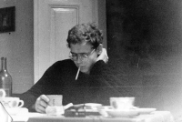 Jaroslav Veis at home in Lázeňská Street in Malá Strana