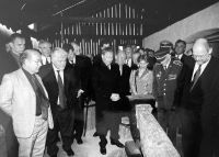 Jaroslav Veis on the right in an unspecified museum in Slovakia, second from the left Petr Pithart