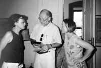 Jaroslav Veis in the Senate, on the right Jana Strunecká, assistant to Petr Pithart