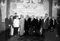 Jaroslav Veis on the right in the Knights' Hall of the Senate