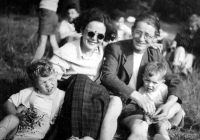 Jaroslav Veis on the left with his mother Milada, father Jaroslav and brother Ivan, 1951