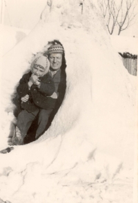 With his grandfather, 1964