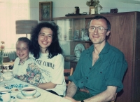 Anna and Tomáš Fassati with their daughter Paula, 1989