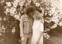 With his future wife, 1988