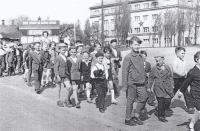 May Day parade in České Velenice, 1950s