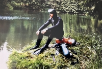 Jiří Janíček before a dive in the quarry