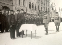 Father Josef Bartík senior in the middle with moustache, Telč, undated