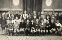 Josef Bartík in the top row, fourth from the left, 1940s