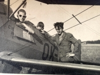 Josef Bartík in the middle as a member of the Aeroclub, 1950s
