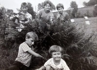 Lenka M. Demartini (below) with friends (early 1970s)