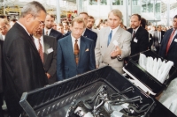 President Václav Havel visiting Škoda, Jiří Němeček on the right, circa 1994
