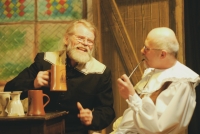 Jaroslav Obročník (left) as an amateur actor in Olešnice, 1990s
