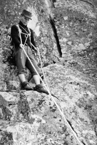 Jaroslav Obročník's first photo as a climber in the High Tatras during his military service, 1967