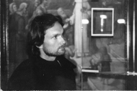 Before the opening of the exhibition in the museum in Česká Lípa, 1991