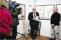 Opening of the exhibition by Luboš Plný, presented by Professor J. T. Kotalík, Rector of the Academy of Fine Arts, 2003