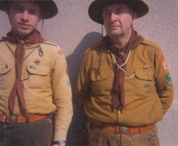 Mirko Juna on a scout trip in Zvířetice in 1993 with a member of the scout troop