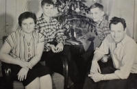 From left: mother Jiřina Kovářová, brother Vratislav, Jiří Bušek, Rudolf Hašek - stepfather, 1958