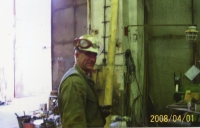 Josef Grobelný during the backfilling of the Dukla mine in 2008