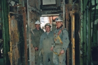 Josef Grobelný during the backfilling of the Dukla mine in 2008