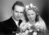 The newlyweds Strnads, 1951