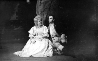 Marie and Jaroslav Strnad in a play Lucerna, amateur theatre, Lichkov, approximately 1962