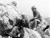 With mother and sister, Rozsutec, mid 70s