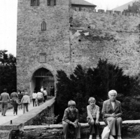 With mother and sister, early 1970s