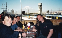 Petr Strnadel (right) with friends, Peru, 2004