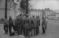 Petr Strnadel on the right in the Krnov barracks after the departure of Soviet troops