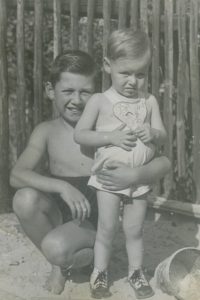 Roland and younger brother Petr, 1948