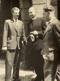 Jiří Petz with Jiří Němec, after wedding, 1957