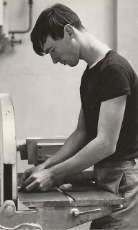 Karel Lang at an exam, 1965