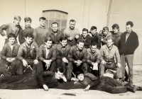 Lovosice - Lhotka, workshop workers, their manager Josef Pavlík on the right