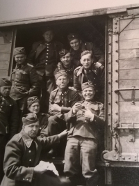 The father of the witness leaves by train for northern Italy in May 1944 under the command of the commander of the government troops, General Jaroslav Eminger