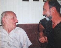Jiří Petrášek (right) with his father František during a visit to the Czech Republic after the 1989 revolution