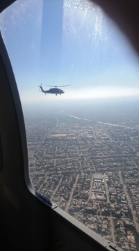 HU-60 helicopter over Baghdad, winter 2019