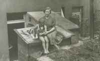 Grandmother Marie Breitlerová with grandson Roland, Trutnov 1939