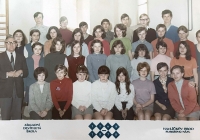 Jana Fischerová on a class photo at Rubešova Primary School