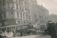 Barricade in the centre of Prague