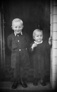 František Drbohlav with his sister Věra ca 1946