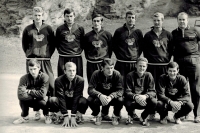 Karel Škarka Jr. (above, second from right) in Dukla Kolín in 1968