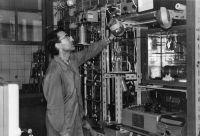 Ladislav Dvořák in the laboratory of the Institute of Theoretical Foundations of Chemical Engineering of the Czechoslovak Academy of Sciences in Prague-Suchdol in 1971