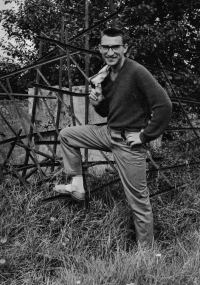 Ladislav Dvořák at an agricultural summer job in Žatecko in 1966