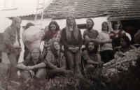 Community in Malechov, Jiří Dvořák in the bottom row, first from the right, 1980s