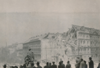 Damaged streets of Prague at the end of the war