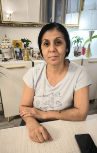 Rozália Lakatosová in her home in Bratislava