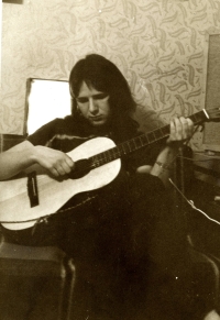 With guitar, 1975